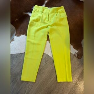 J. Crew Neon Yellow Dress Pants, size zero